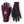 Hestra burgundy and black gloves with logo branding