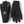 Hestra black gloves with white stitching and brand logo