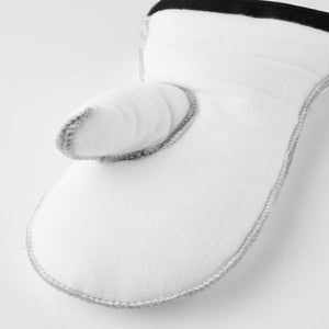 White Hestra glove liner with thumb detail