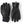Pair of black Hestra leather ski gloves with adjustable wrist straps