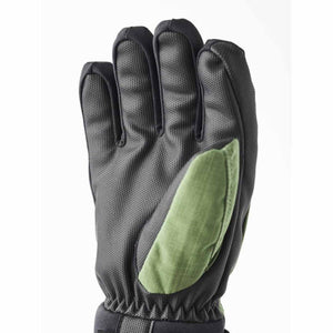 Hestra black glove with green palm patch