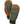 Hestra green and tan leather mittens with black cuffs and carabiner