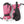 Hestra pink and black three finger ski mittens with adjustable wrist straps and drawstring cuffs