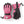 Hestra pink and black insulated ski gloves with adjustable wrist straps and drawstring cuffs