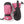 Hestra pink and black insulated winter mittens with adjustable wrist straps