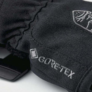 Hestra glove fabric detail with embroidered Gore-Tex logo