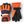 Hestra orange and black insulated ski gloves with adjustable wrist straps