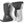 Hestra grey and white three-finger ski mittens with adjustable wrist straps and carabiner