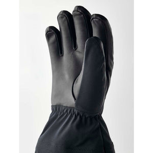 Hestra black leather and fabric glove