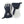 Hestra navy and grey leather ski gloves with adjustable wrist straps