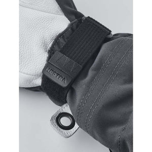 Hestra glove wrist strap with velcro closure and logo detail