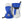 Hestra blue and white leather ski mittens with adjustable wrist straps