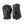 Hestra black leather gloves with ribbed cuffs and velcro strap