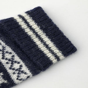 Hestra navy and white striped wool knit cuff