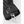 Hestra black leather glove cuff with CZone label and silver carabiner attachment
