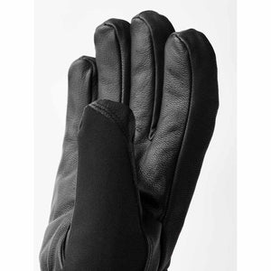 Hestra black leather glove palm view