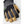 Hestra work glove with tan leather fingertips and black and grey fabric back