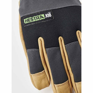 Hestra Job work glove with black fabric and tan leather detailing