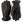 Hestra black leather gloves with wrist strap and button detail