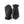Hestra black leather gloves with wrist strap and button detail