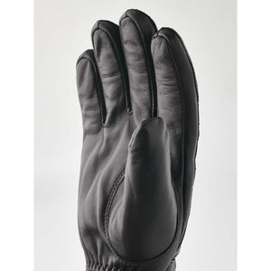 Hestra black leather glove palm view