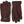 Pair of brown suede gloves with ribbed knit cuffs and a snap button strap