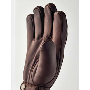 Hestra brown leather glove palm view