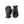 Hestra black leather gloves with wrist strap and button detail