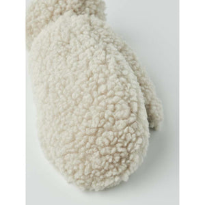 Cream colored sherpa fleece mitten