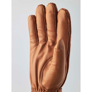 Hestra tan leather glove with knitted back
