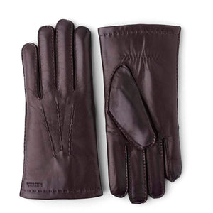 Hestra dark brown leather gloves