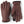 Hestra brown leather gloves with ribbed cuffs and black fingertip details