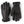Hestra black leather gloves with ribbed cuffs