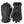 Hestra black leather gloves with ribbed cuffs
