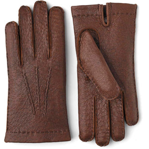 Hestra brown textured leather gloves
