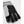 Grey knit glove with black leather palm and finger panels