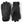 Hestra black leather gloves with ribbed cuffs