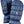 Blue Hestra quilted down mittens with black leather palm detail