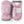 Hestra pink mittens with grey ribbed cuffs and white leather palm detail