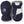 Hestra navy blue mittens with white leather palm details and grey ribbed cuffs