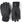 Hestra black leather gloves with adjustable wrist straps