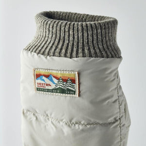 Close up of Hestra glove cuff with embroidered mountain logo patch