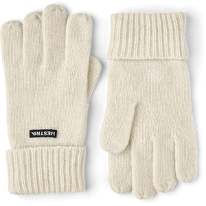 Pair of off-white Hestra knit gloves with ribbed cuffs