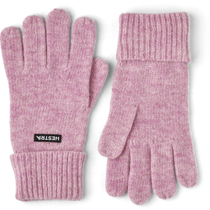 Hestra pink knit gloves with ribbed cuffs