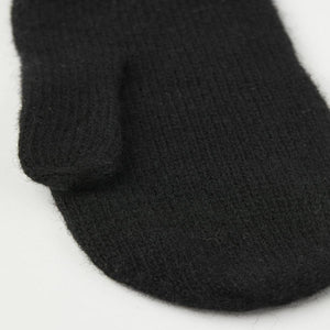 Hestra black knit wool mitten