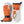 Hestra orange and white three finger ski mittens with adjustable wrist strap and logo
