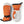 Hestra orange and white leather mittens with adjustable wrist strap and Hestra logo