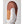 Brown and white leather mitten with gathered stitching