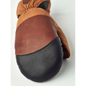 Hestra brown and black leather mitten