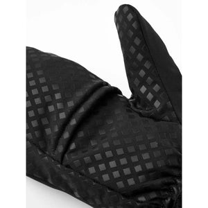 Hestra black mitten with a textured square grip pattern